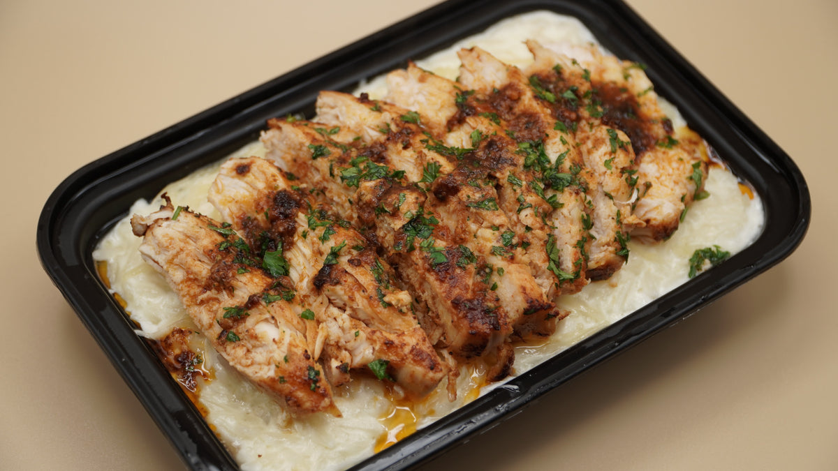 Arroz cremoso de parmesão c/ filé de frango